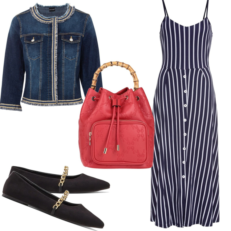 Outfit donna - Le ballerine un must have di stagione. Stile Casual chic per Tutti i giorni. Abbinamento con blazer, vestiti midi/longuette, ballerine, borse a mano.
