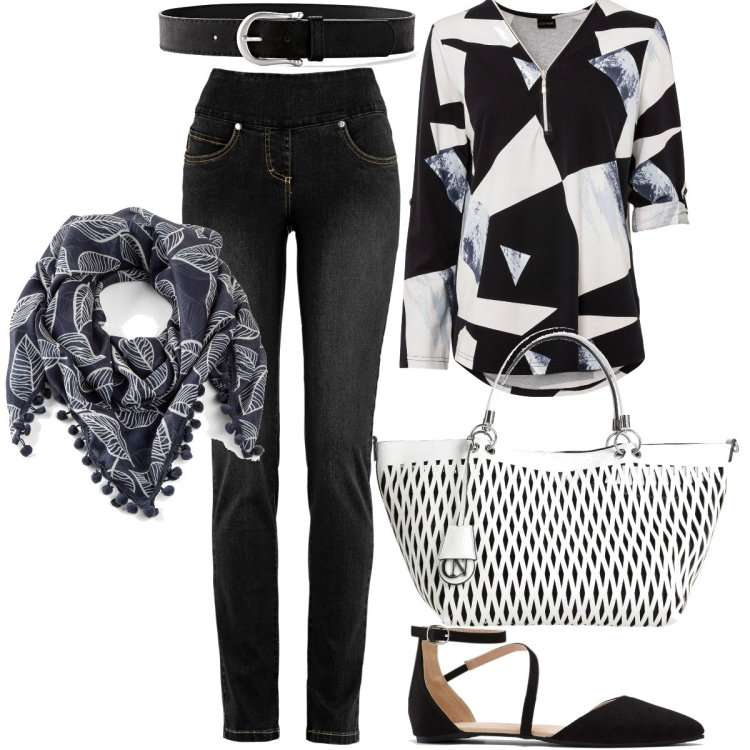 Outfit donna - Le ballerine un must have di stagione. Stile Casual chic per Tutti i giorni. Abbinamento con jeans, cinture, maglieria, ballerine, foulard, borse a mano.