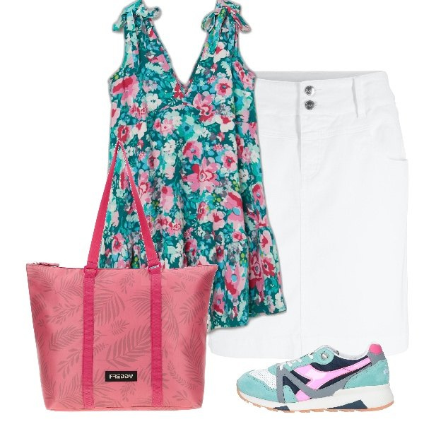 Outfit donna - rainbow in the dark. Stile Casual per Scuola/Università. Abbinamento con minigonne, sneakers, vestiti corti, borse tote.