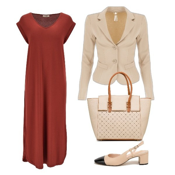 Outfit donna - Riunione in ufficio. Stile Bon Ton per Ufficio. Abbinamento con giacche, vestiti midi/longuette, scarpe col tacco, borse a mano.