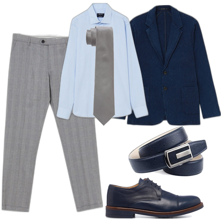 Outfit uomo - Festa di laurea. Stile Business/Elegante per Cerimonia. Abbinamento con pantaloni chino, giacche, camicie, scarpe stringate, cinture, cravatte.