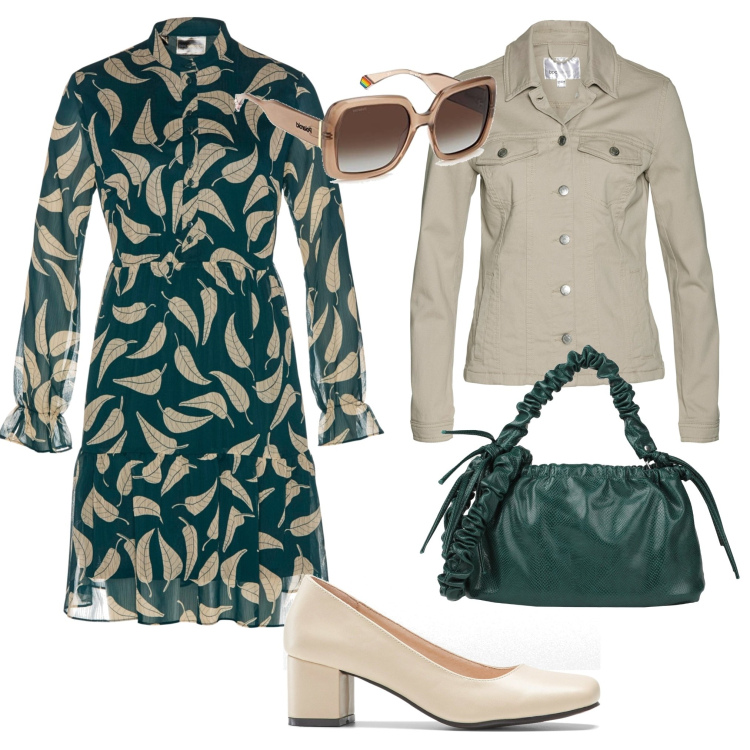 Outfit donna - Buongiorno. Stile Casual chic per Tutti i giorni. Abbinamento con blazer, vestiti, décolleté, borse a mano, occhiali da sole.