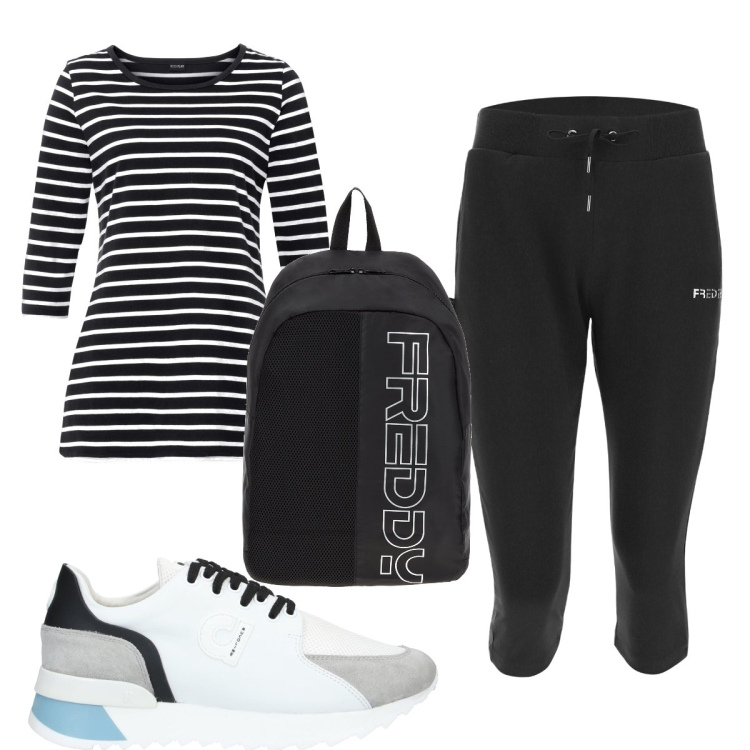 Outfit donna - Total look #1607793. Stile Basic per Sport. Abbinamento con vestito lungo, sneakers, zaini, pantaloni.