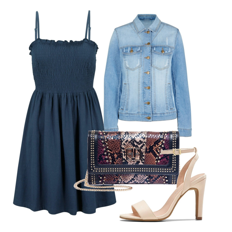 Outfit donna - Una pochette per stasera. Stile Chic per Serata fuori. Abbinamento con blazer, vestiti, sandali col tacco, pochette.