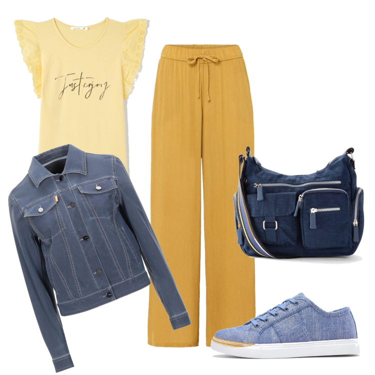 Outfit donna - Comodissima. Stile Sporty chic per Tutti i giorni. Abbinamento con pantaloni, borse a tracolla, sneakers, giacche, t-shirt.