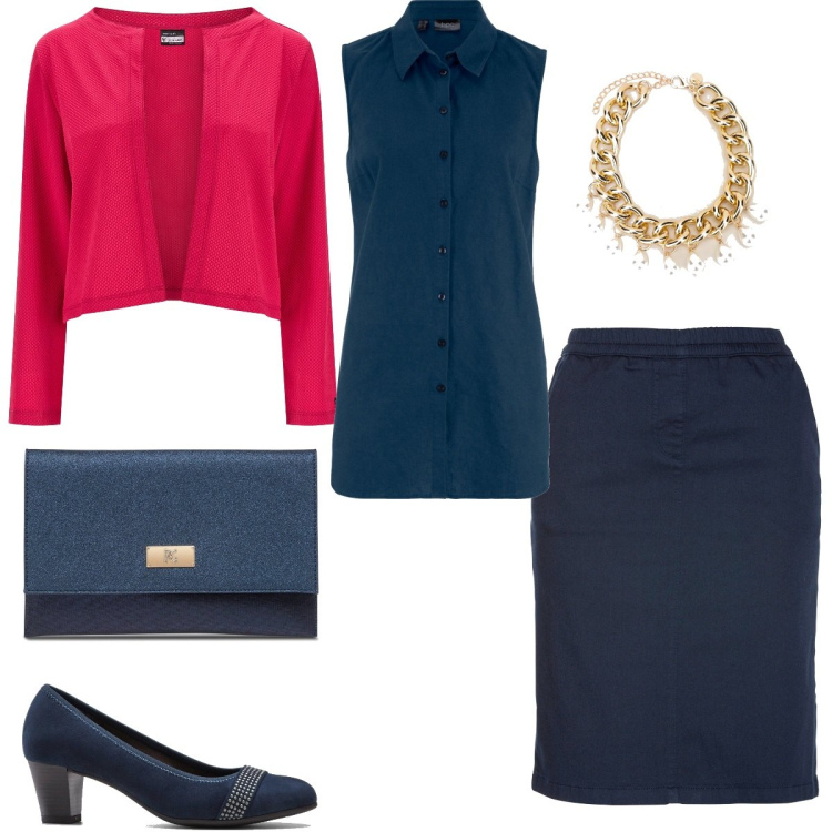 Outfit donna - Una mamma bon ton. Stile Bon Ton per Tutti i giorni. Abbinamento con décolleté, camicie, gonne, blazer, braccialetti, clutch.