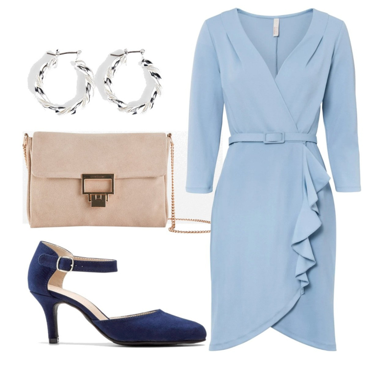 Outfit donna - Total look #1614406. Stile Bon Ton per Cerimonia. Abbinamento con orecchini, vestiti, décolleté, pochette.