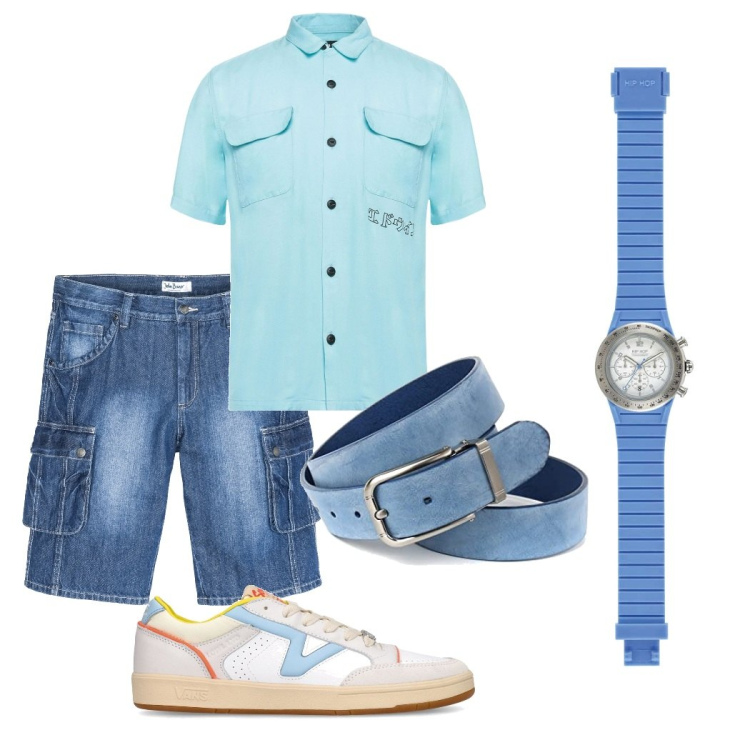 Outfit uomo - Pantolcino di jeans. Stile Casual per Tutti i giorni. Abbinamento con bermuda, camicie a manica corta, orologi, sneakers, cinture.