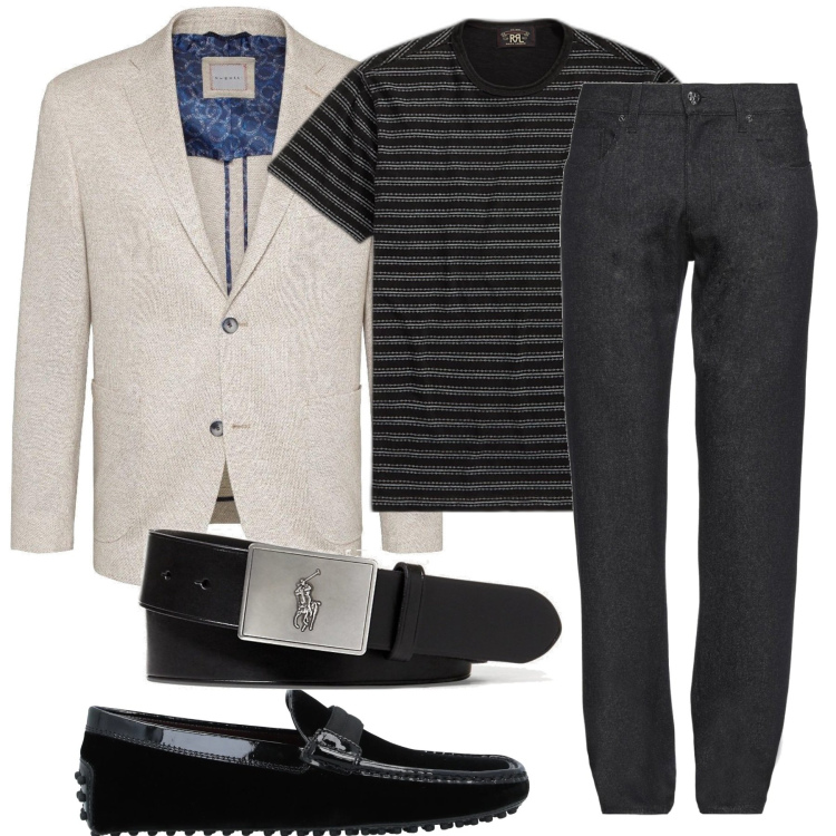 Outfit uomo - Mocassini evergreen. Stile Urban per Ufficio. Abbinamento con jeans dritti, scarpe stringate, giacche, t-shirt, cinture.