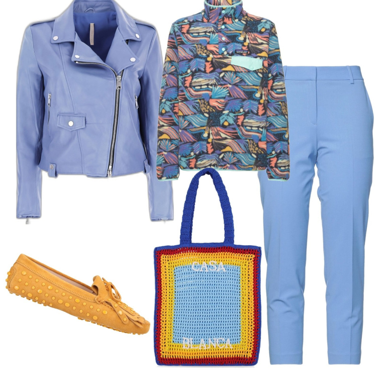 Outfit donna - Total look #1619364. Stile Glamour per Ufficio. Abbinamento con mocassini, pantaloni, giacche, shopping bag, maglieria.