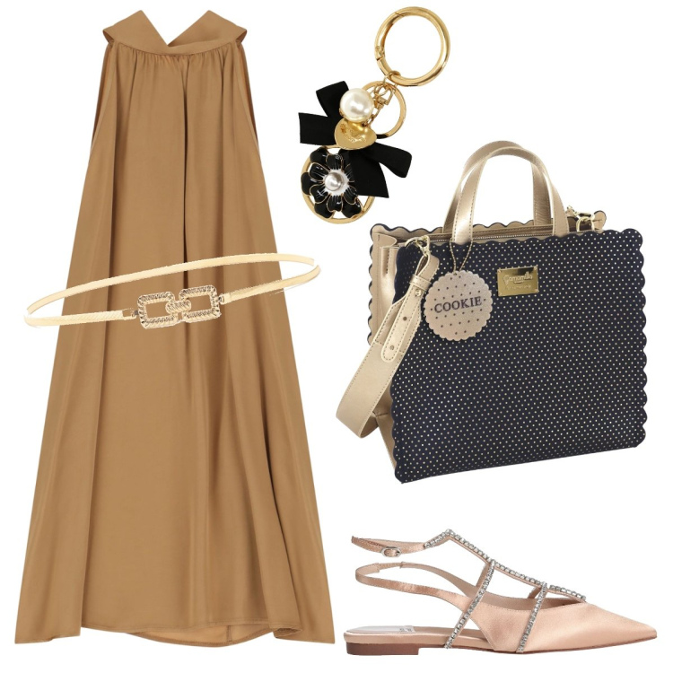 Outfit donna - La borsa maxi. Stile Bon Ton per Serata fuori. Abbinamento con ballerine, vestiti corti, cinture, borse a mano, portachiavi.