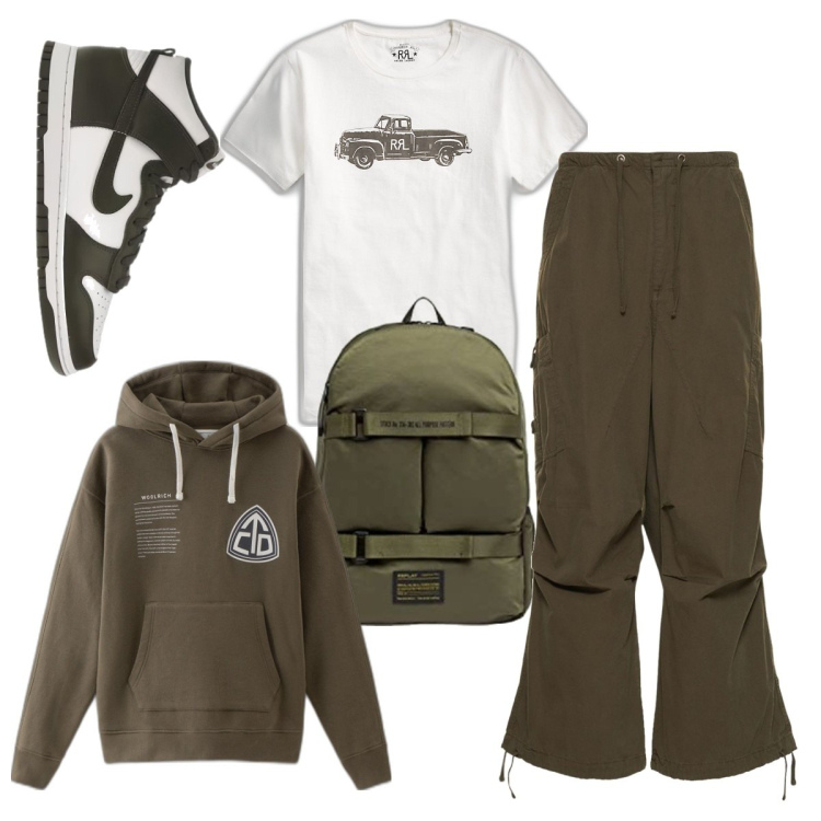 Outfit uomo - Oversize è comodità JADED LONDON. Stile Urban per Tutti i giorni. Abbinamento con sneakers, felpe con cappuccio, t-shirt, pantaloni cargo, borse sportive.