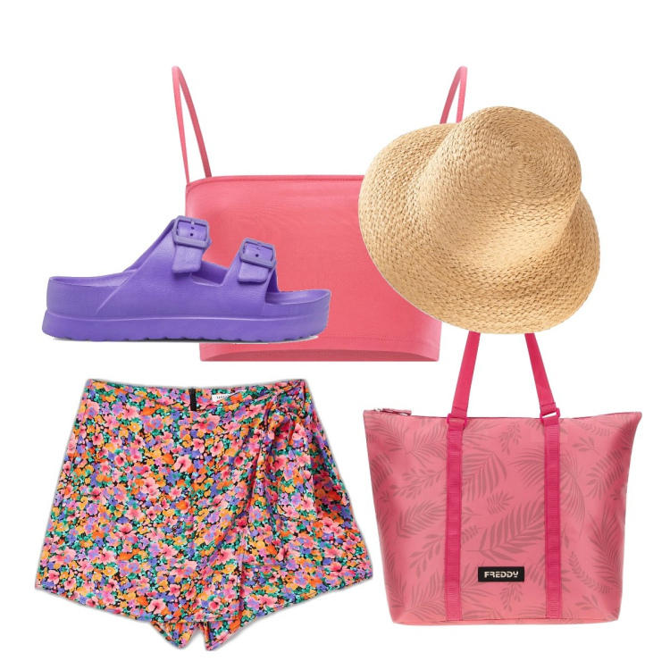 Outfit donna - Top sbarazzino. Stile Romantica per Mare. look ideale per Petite. Abbinamento con felpe, gonne, top, borse tote, sandali in pelle.