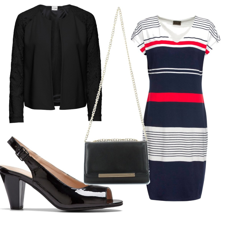 Outfit donna - Total look #1624461. Stile Trendy per Tutti i giorni. Abbinamento con blazer, vestiti, décolleté, clutch.