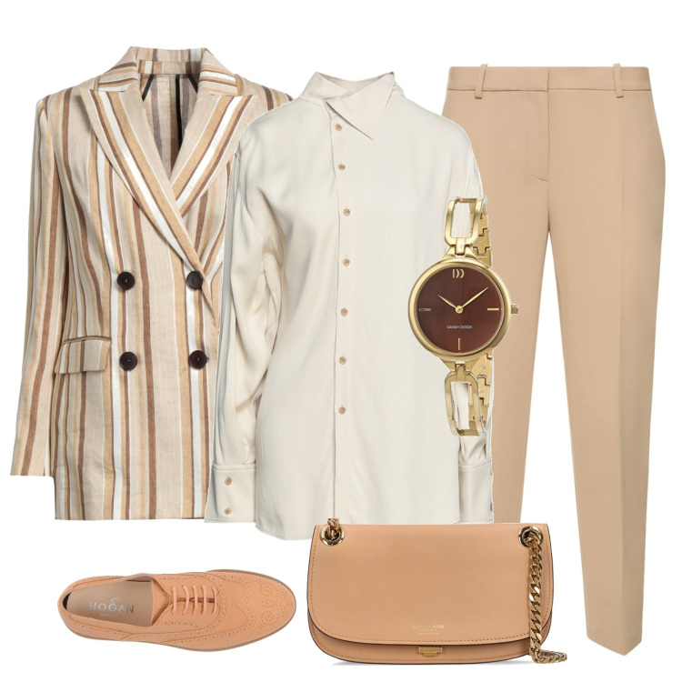 Outfit donna - In ufficio col tailleur mannish. Stile Mannish per Serata fuori. Abbinamento con scarpe stringate, blazer, camicie, pantaloni, orologi, borse a spalla.