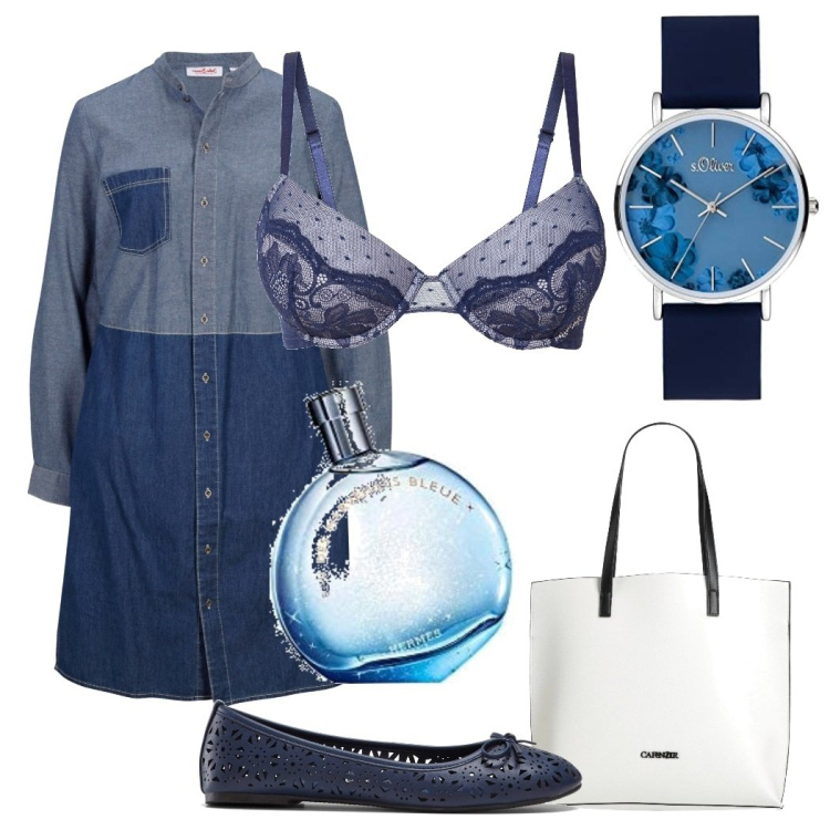 Outfit donna - Milena. Stile Bon Ton per Serata fuori. Abbinamento con ballerine, vestiti, reggiseni, borse a mano, orologi, profumi.