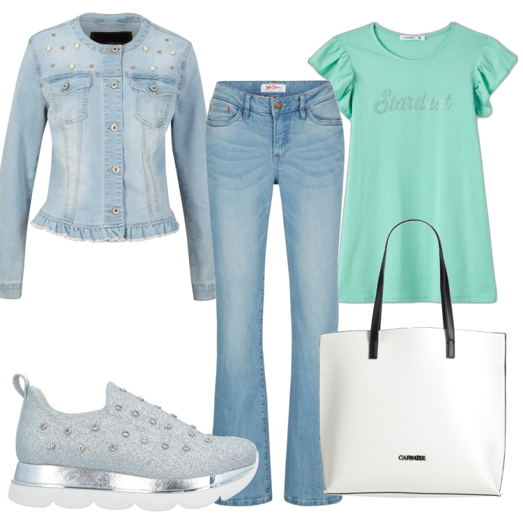 Outfit donna - Basic si, ma non banale. Stile Basic per Tutti i giorni. Abbinamento con jeans bootcut, giacche, sneakers, borse a mano, t-shirt.