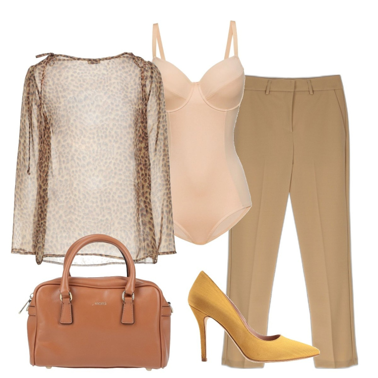 Outfit donna - Basic a modo mio. Stile Basic per Ufficio. Abbinamento con body, bluse, décolleté, borse a mano, pantaloni capri.