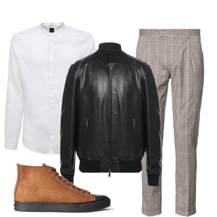 Outfit uomo - Pantaloni a quadretti e bomber. Stile Urban per Tutti i giorni. Abbinamento con pantaloni, giacche, sneakers, camicie.