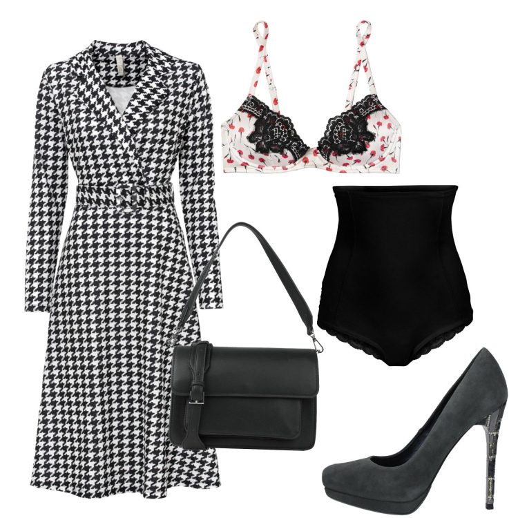 Outfit donna - Total look #1630991. Stile Glamour per Serata fuori. Abbinamento con culotte, vestiti, décolleté, borse a mano, reggiseni.