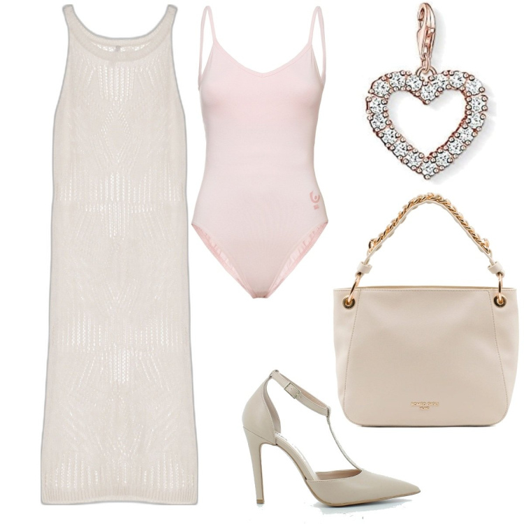 Outfit donna - Sexy curvy. Stile Sexy per Serata fuori. Abbinamento con vestiti midi/longuette, body, sandali in pelle, borse a spalla, ciondoli.