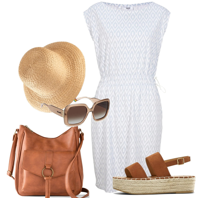 Outfit donna - Bianco luce. Stile Bon Ton per Tutti i giorni. Abbinamento con borse a tracolla, felpe, vestiti, sandali, occhiali da sole.