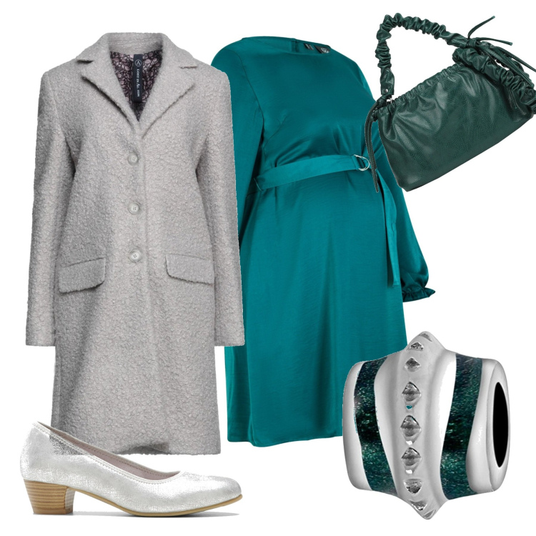 Outfit donna - Cerimonia autunnale. Stile Chic per Cerimonia. look ideale per Premaman. Abbinamento con cappotti, borse a mano, gonne lunghe, vestiti, braccialetti.