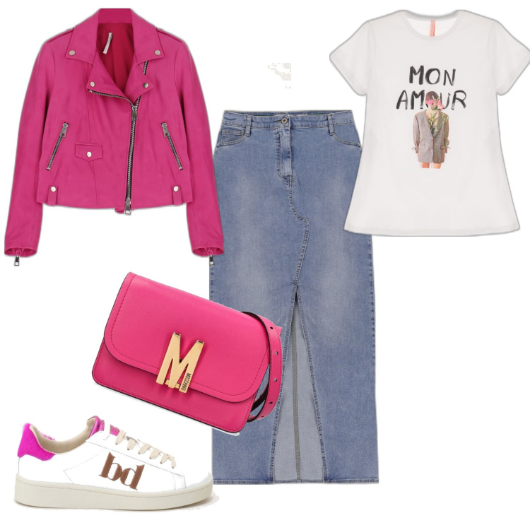 Outfit donna - La gonna del momento. Stile Sporty chic per Tutti i giorni. Abbinamento con gonne lunghe, t-shirt, giacche, sneakers, borse a spalla.