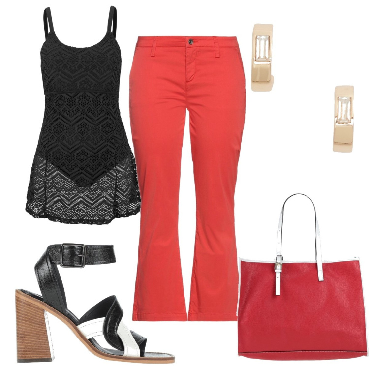 Outfit donna - Ecco l’abito da bagno!. Stile Trendy per Mare. Abbinamento con vestiti da spiaggia, pantaloni capri, sandali in pelle, borse a mano, orecchini.