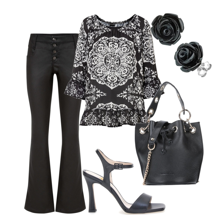 Outfit donna - La casacca versatile. Stile Basic per Tutti i giorni. Abbinamento con borse a mano, caftani, pantaloni, orecchini, sandali col tacco.