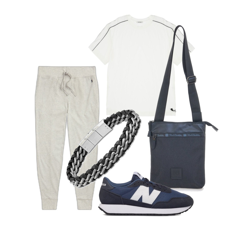 Outfit uomo - Ghost outfitter - giugno. Stile Casual per Tutti i giorni. Abbinamento con t-shirt, pantaloni, sneakers, braccialetti, portafogli.
