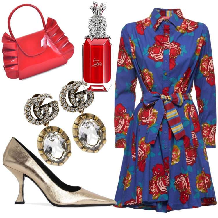 Outfit donna - Ricordo. Stile Bon Ton per Cerimonia. Abbinamento con vestiti, profumi, orecchini, décolleté, borse a mano.