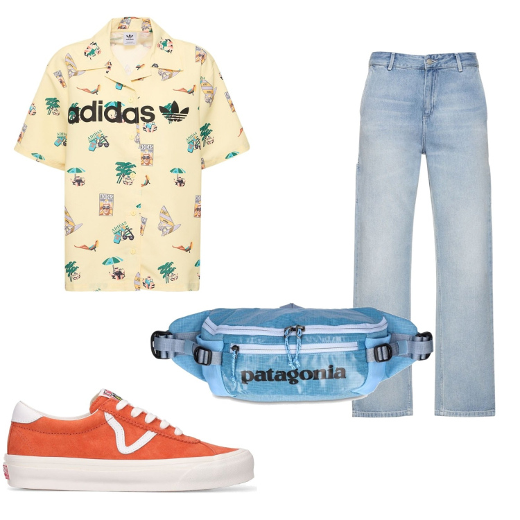 Outfit donna - Runway Icons Show. Stile Sporty chic per Tutti i giorni. Abbinamento con marsupi, pantaloni, sneakers, camicie.