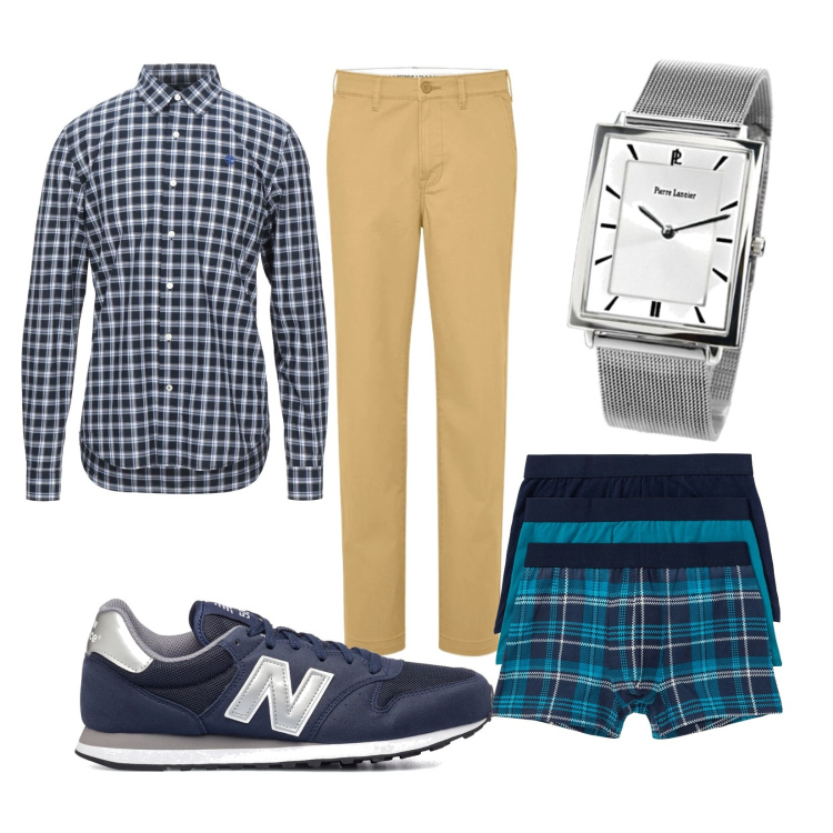 Outfit uomo - Total look #1644820. Stile Urban Abbinamento con boxer, camicie, sneakers, pantaloni chino, orologi.
