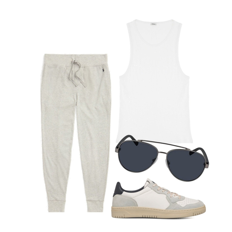 Outfit uomo - Ghost outfitter - giugno. Stile Trendy per Tutti i giorni. Abbinamento con canottiere, pantaloni, sneakers, occhiali da sole.