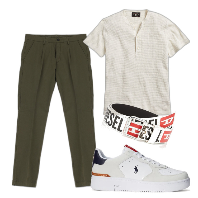 Outfit uomo - I pantaloni morbidi. Stile Trendy per Tutti i giorni. Abbinamento con pantaloni, t-shirt, sneakers, cinture.