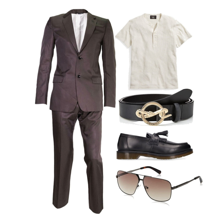 Outfit uomo - Ghost outfitter - giugno. Stile Business/Elegante per Cerimonia. Abbinamento con abiti, t-shirt, cinture, scarpe stringate, occhiali da sole.