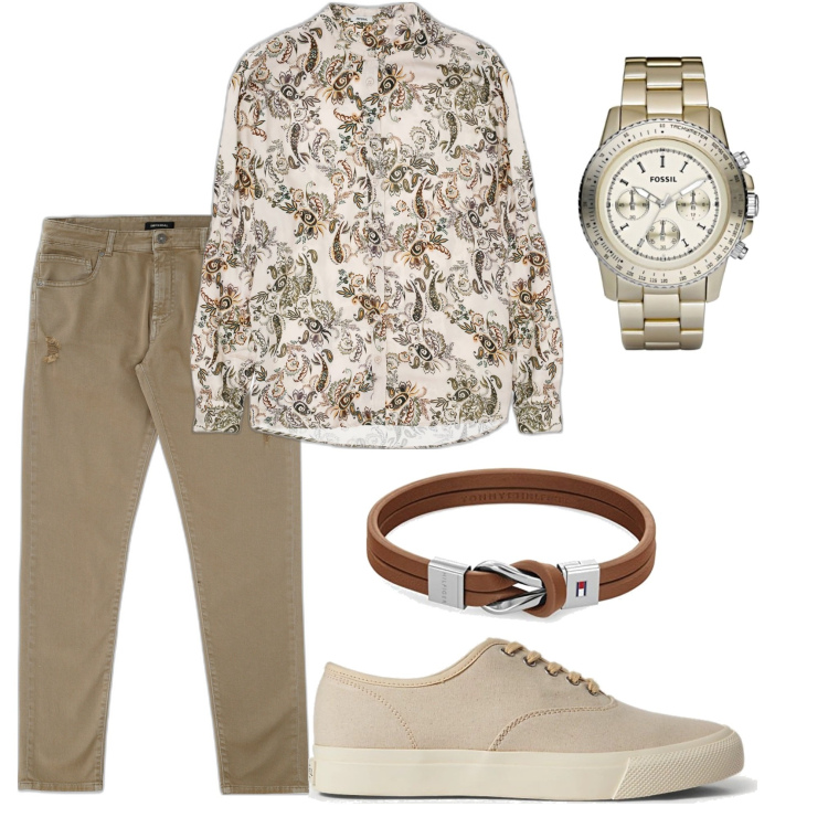 Outfit uomo - Pantaloni cropped. Stile Trendy per Tutti i giorni. Abbinamento con camicie, pantaloni capri, sneakers, braccialetti, orologi.