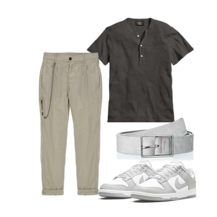 Outfit uomo - Ghost outfitter - giugno. Stile Casual per Serata speciale. Abbinamento con sneakers, pantaloni, t-shirt, cinture.