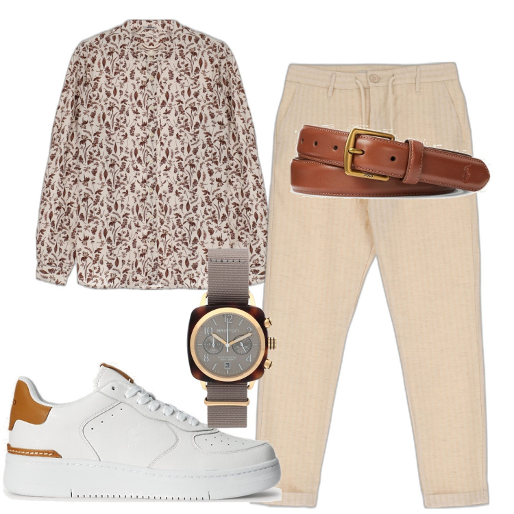 Outfit uomo - Aperitivo. Stile Trendy per Serata speciale. Abbinamento con orologi, camicie, pantaloni, cinture, sneakers.