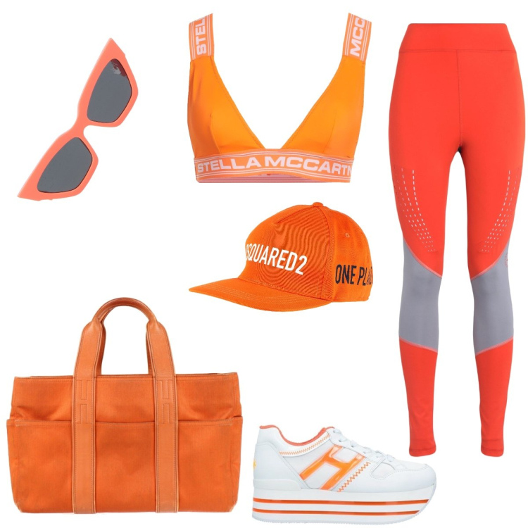 Outfit donna - Total look #1652779. Stile Sporty chic per Sport. Abbinamento con sneakers, cappelli, borse a mano, leggings, occhiali da sole, reggiseni.