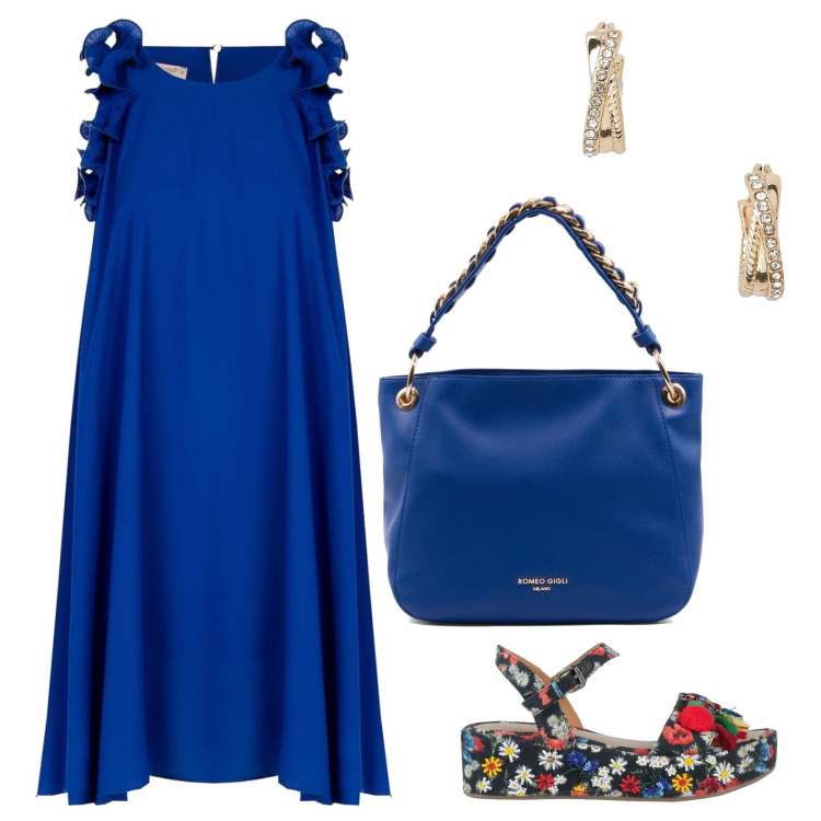 Outfit donna - Lo smanicato ed i sandali a fiori. Stile Minimal per Tutti i giorni. Abbinamento con sandali in pelle, vestiti, orecchini, borse a spalla.