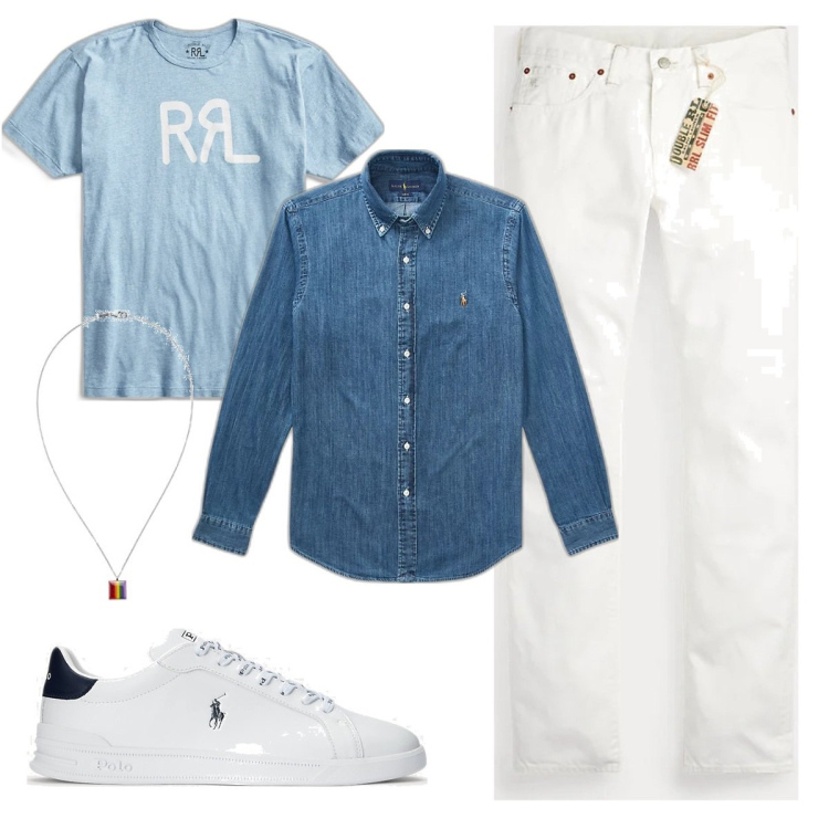 Outfit uomo - La camicia come giacca HUGO. Stile Trendy per Tutti i giorni. Abbinamento con camicie, t-shirt, sneakers, jeans slim fit, collane.