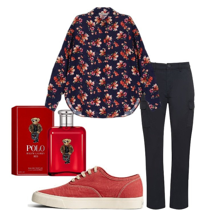 Outfit uomo - Serata trendy. Stile Trendy per Serata speciale. Abbinamento con camicie, sneakers, polo, pantaloni cargo.