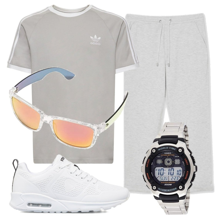Outfit uomo - Total look #1660266. Stile Casual per Sport. Abbinamento con pantaloni, sneakers, orologi, occhiali da sole, t-shirt.