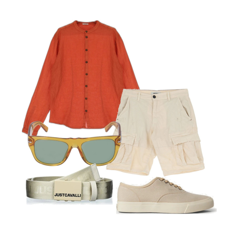 Outfit uomo - Ghost outfitter - luglio. Stile Trendy per Serata speciale. Abbinamento con bermuda, camicie, sneakers, occhiali da sole, cinture.