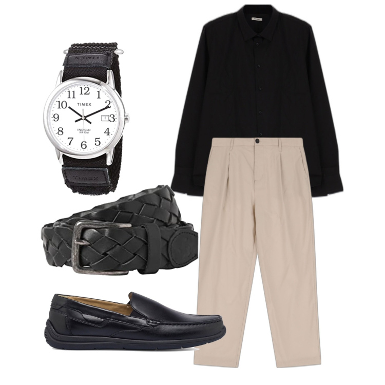 Outfit uomo - Serata fuori. Stile Business/Elegante per Serata speciale. Abbinamento con camicie, pantaloni, scarpe stringate, cinture, orologi.