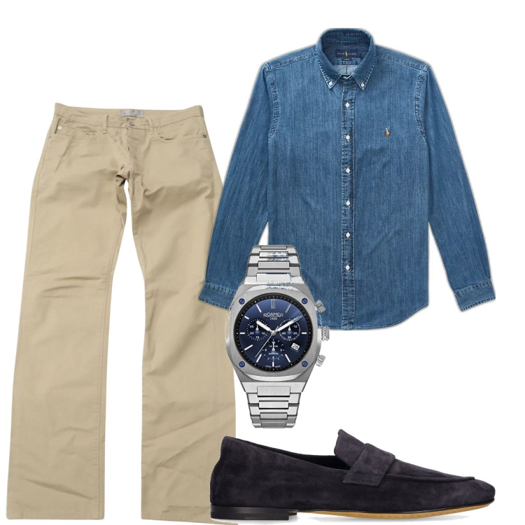 Outfit uomo - Jeans. Stile Casual per Tutti i giorni. Abbinamento con pantaloni chino, camicie, scarpe stringate, orologi.