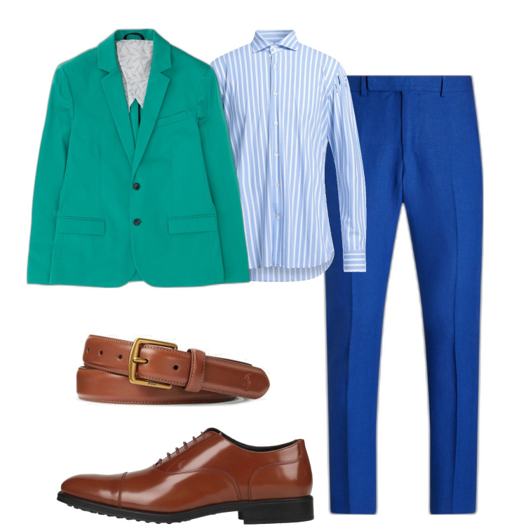 Outfit uomo - Elegante e fashion. Stile Trendy per Serata speciale. Abbinamento con scarpe stringate, camicie, giacche, cinture, pantaloni.