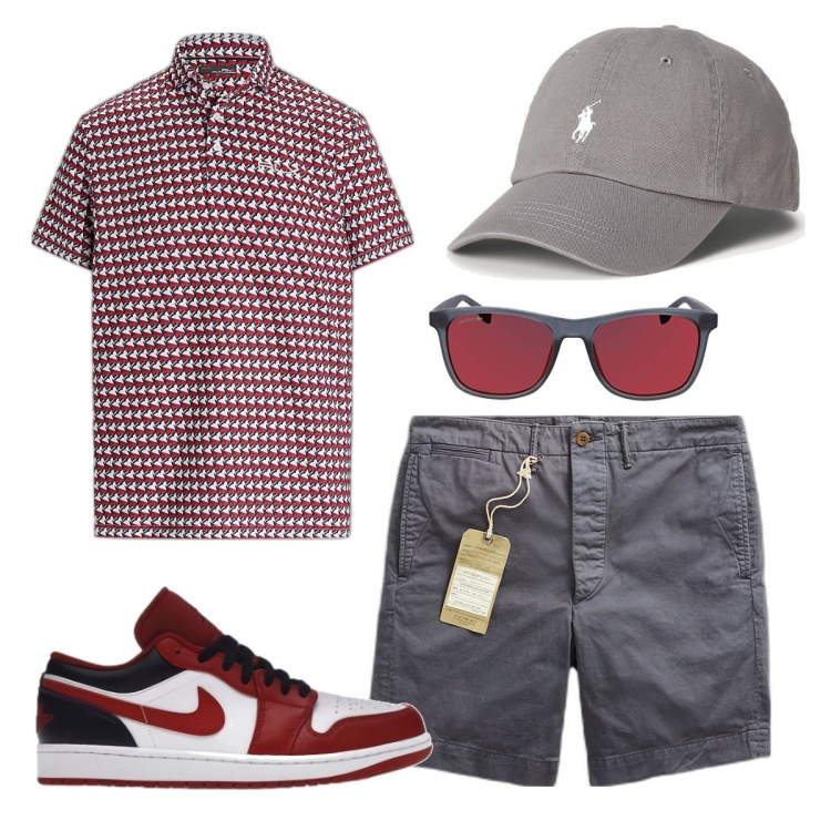 Outfit uomo - Quando basta una polo.. Stile Trendy per Tutti i giorni. Abbinamento con sneakers, cappelli, pantaloni chino, polo, occhiali da sole.
